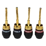 Monster Cable QL GFP-H MKII Quick Lock Gold Flex Pin Connectors (Set of 4 Pcs)