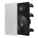 T81 8" In-Wall Speakers w/ 1/2" Silk Dome Tweeter w/6dB Crossover, Pair, Black Series