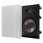T83 8" In-Wall Speakers 1" Aluminum Dome Tweeter, 12dB Crossover & Contour Switch, Pair Black Series